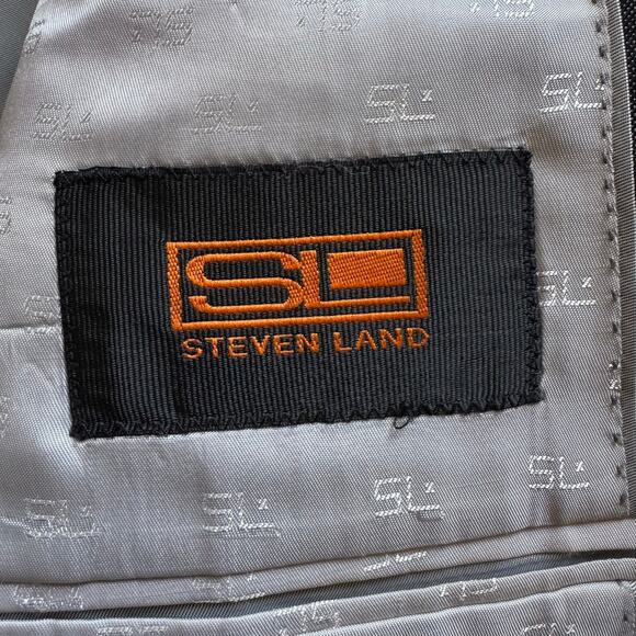 Steven Land Stanly Blazer Men’s 44L Charcoal Gray Super 150s Wool‎ Suit Jacket - Picture 10 of 15